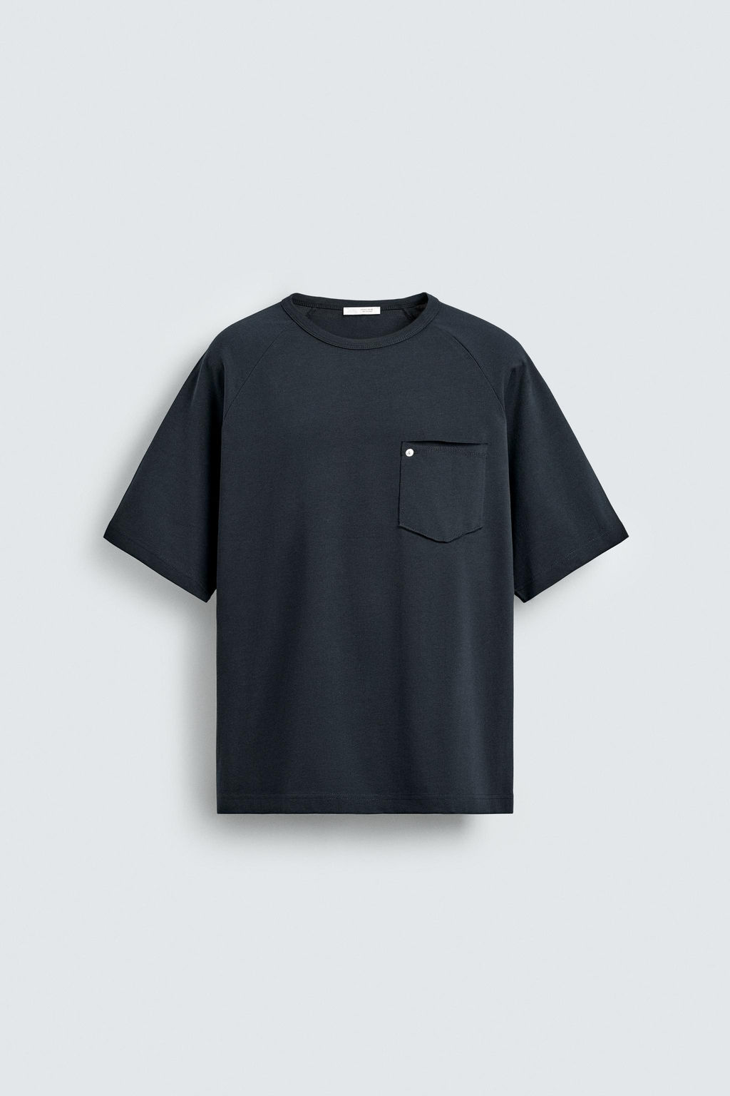 CAMISETA RELAXED FIT BOLSILLO REMACHE / Azul - Zara фото 7