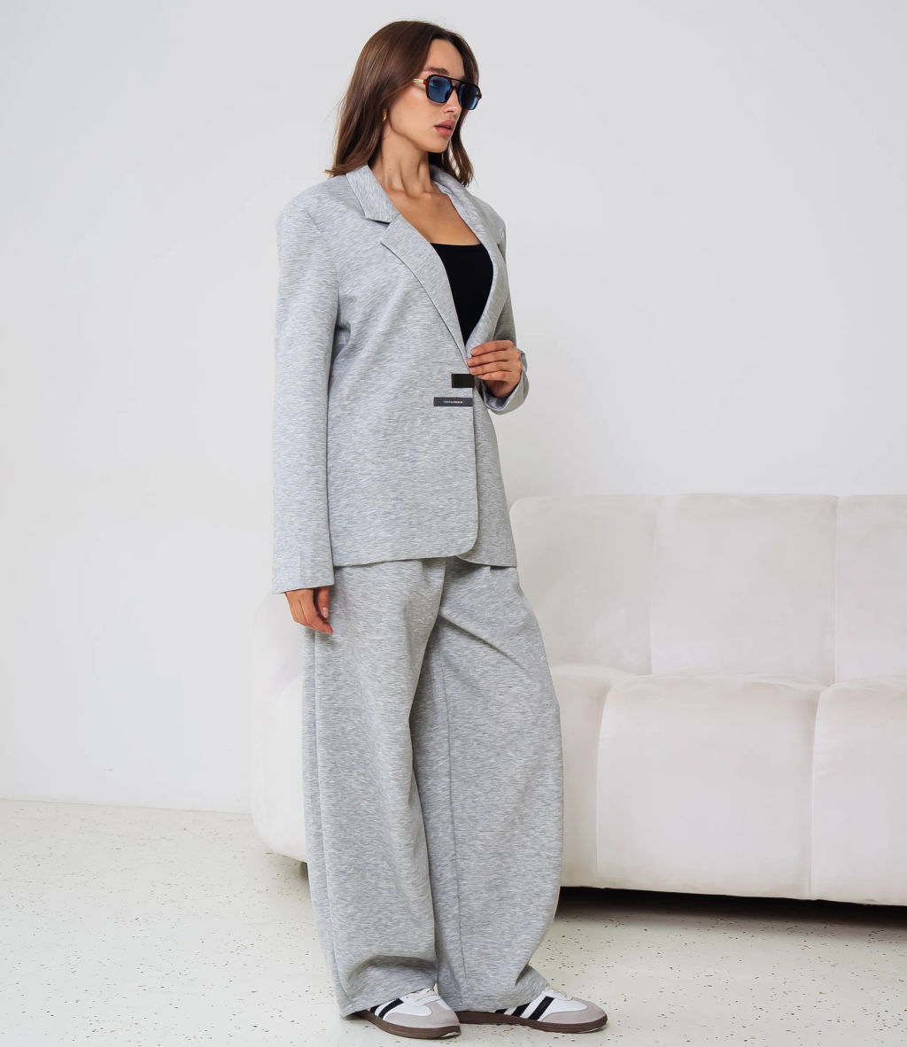 Костюм #КТ1790, серый меланж