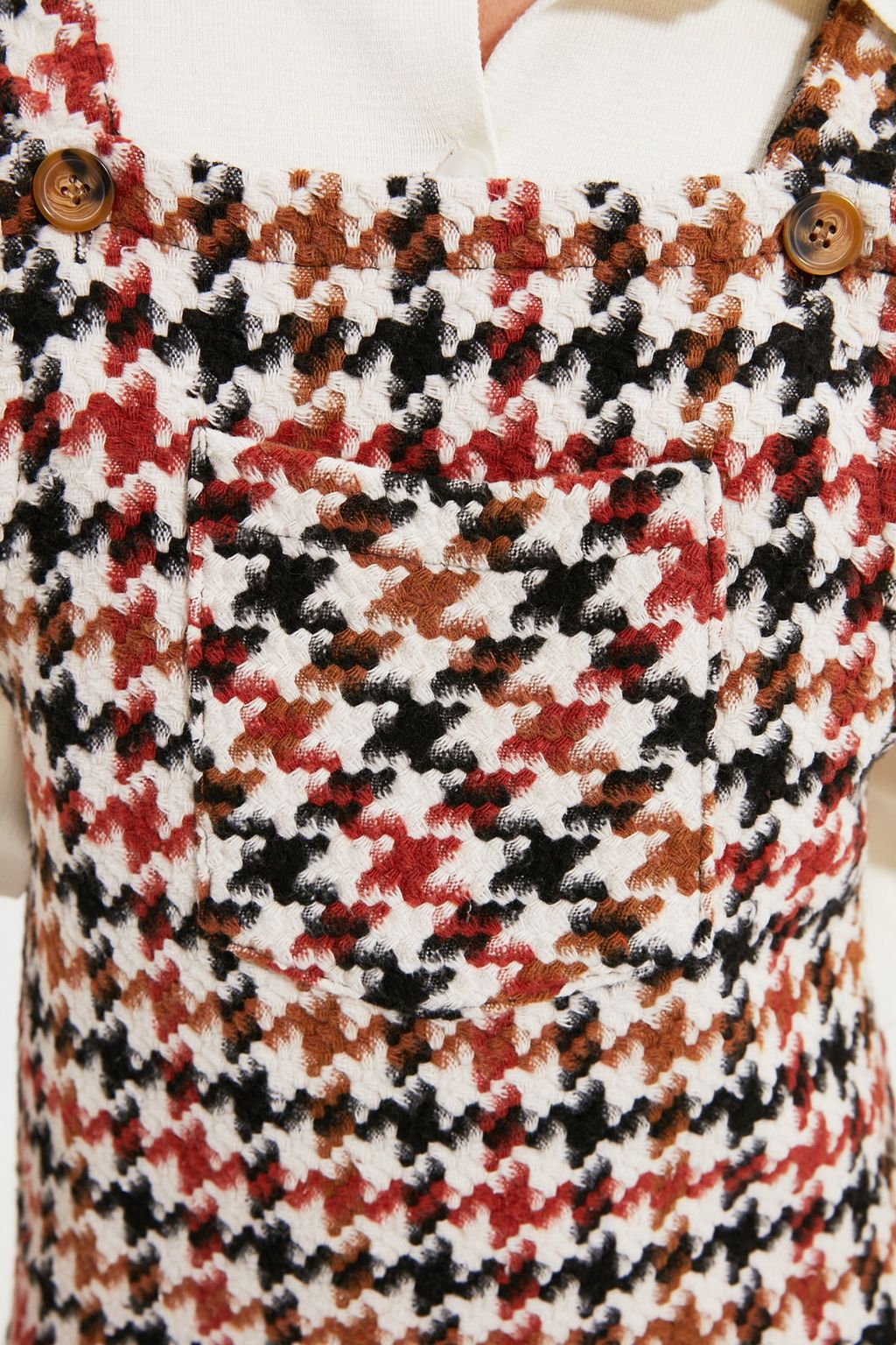 Ekru Mini Dokuma Ekose Desenli Jile Elbise TWOAW20EL0208