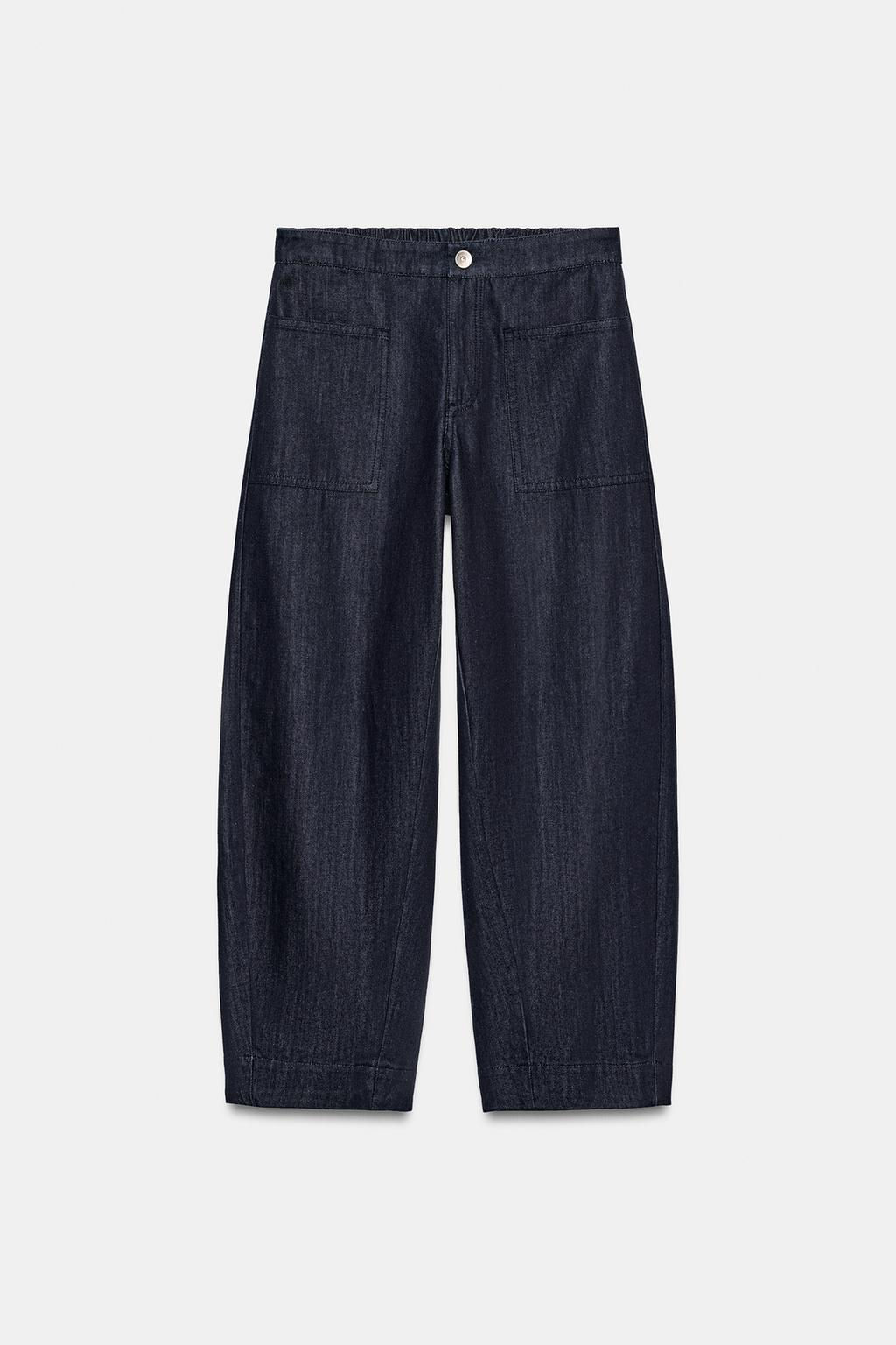 PANTAL?N DENIM BARREL BOLSILLOS ZW COLLECTION / Blanco - Zara фото 25