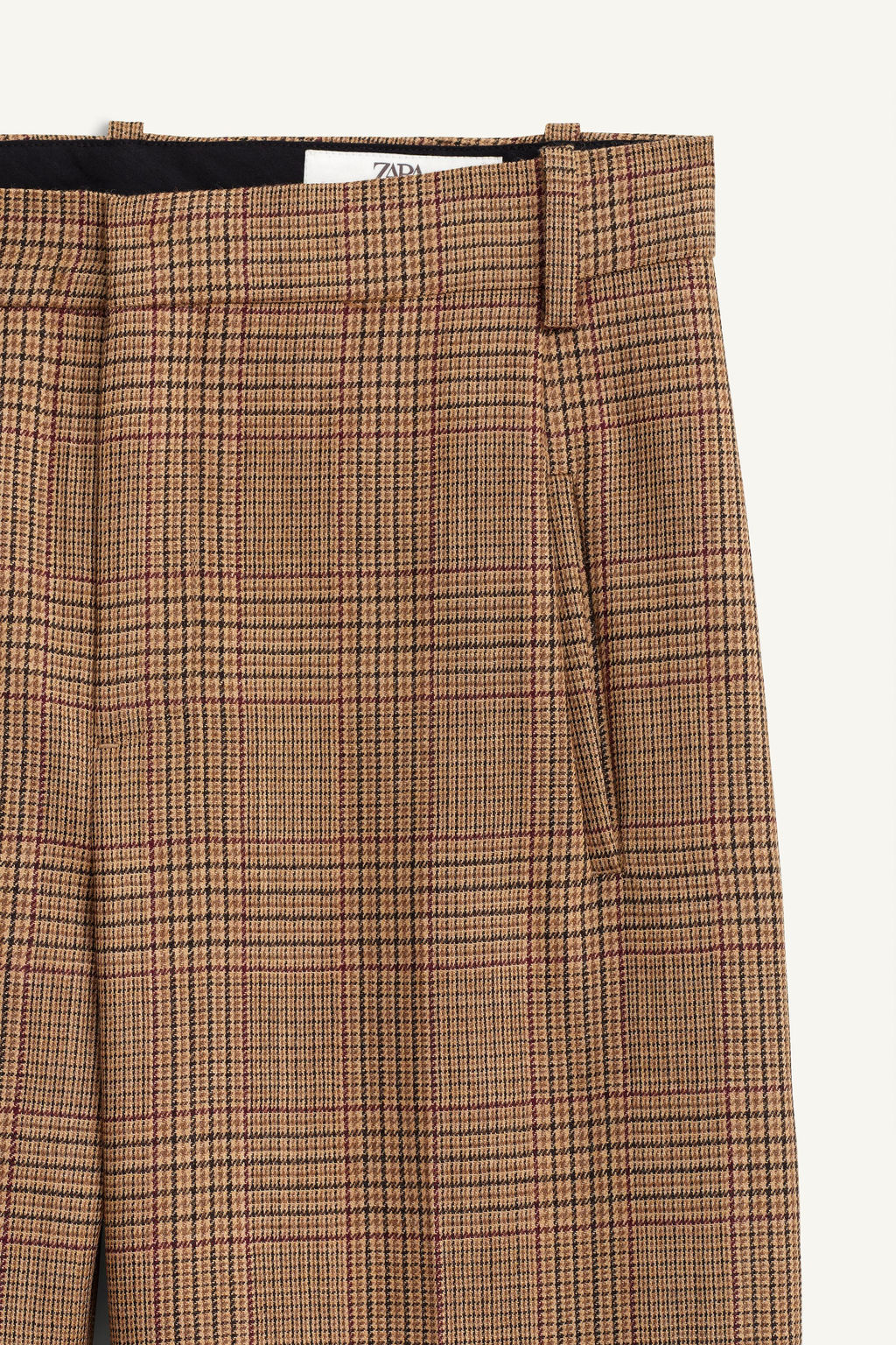 LIMITED EDITION WOOL CHECK FLARE TROUSERS - Zara фото 6