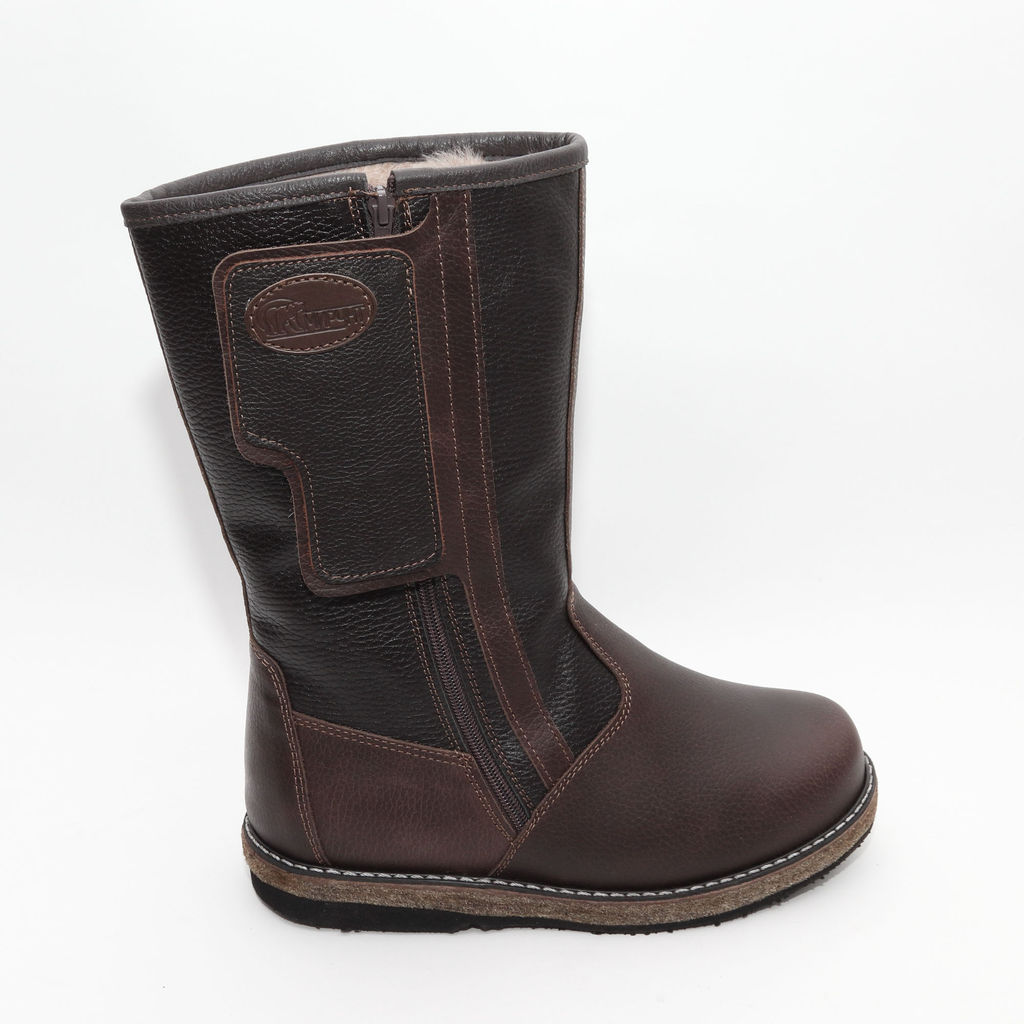 Сапоги мужские Алтай, коричневые, войлочная подошва