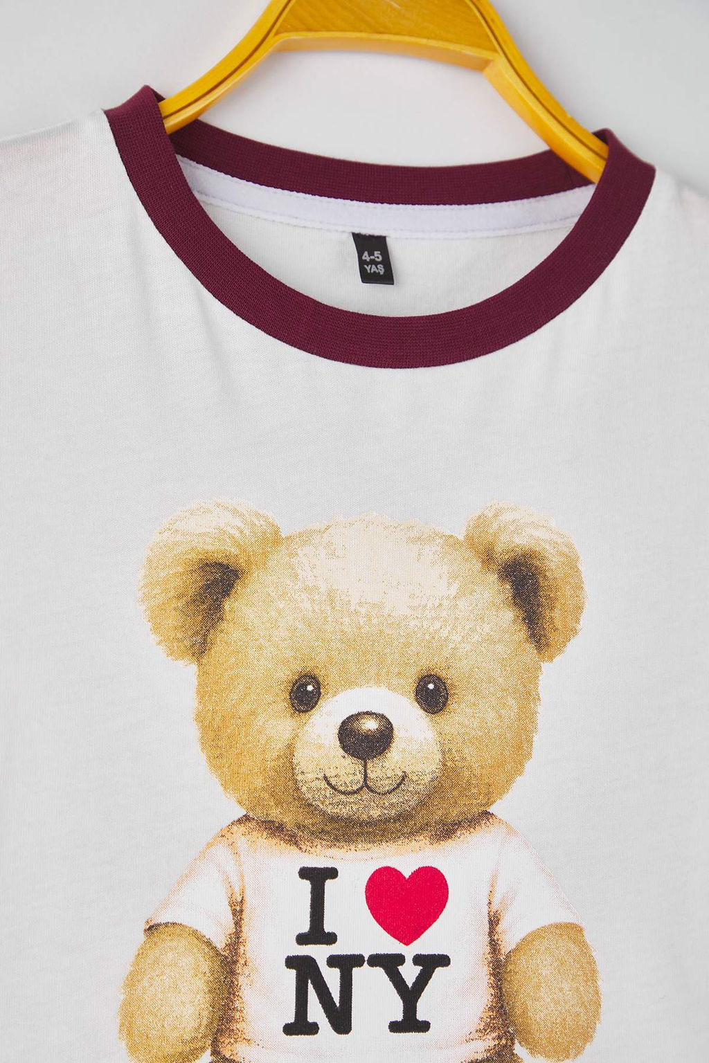 Ekru-Bordo 2li Unisex Cocuk 100% Pamuk Animal Bask?l? Regular Orme T-Shirt TKDAW26TS00016 - Trendyolmilla фото 3