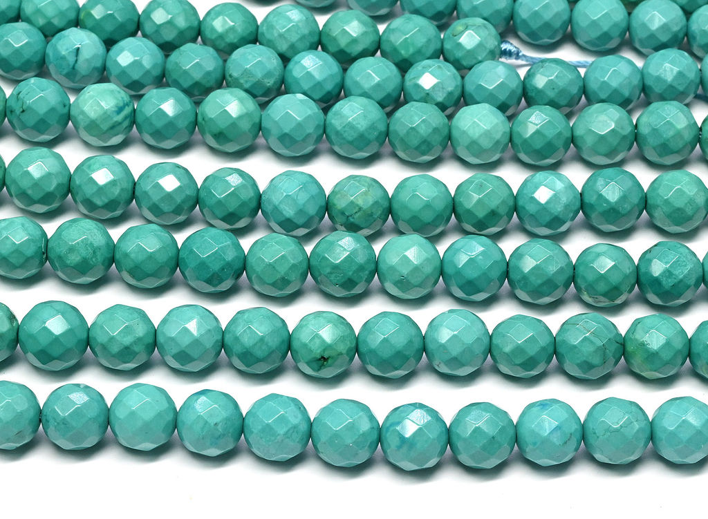 Бусины из бирюзы (имитация) шарик гр.10мм, 38см, 38 бусин Радуга камня