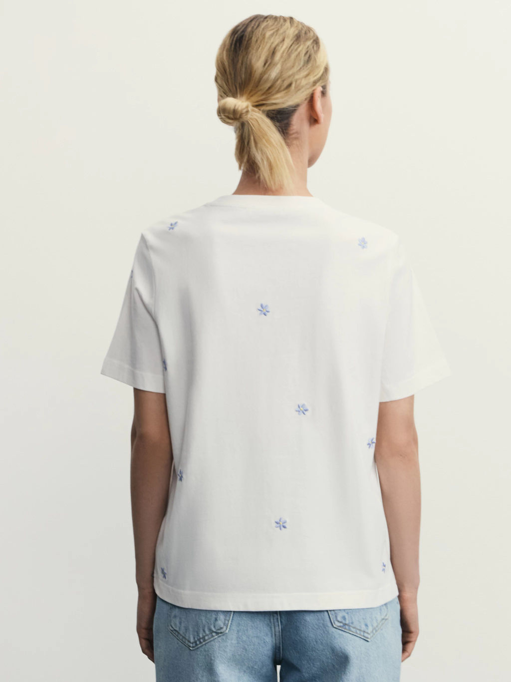 Футболка из хлопка с вышивкой / Zarina фото 6