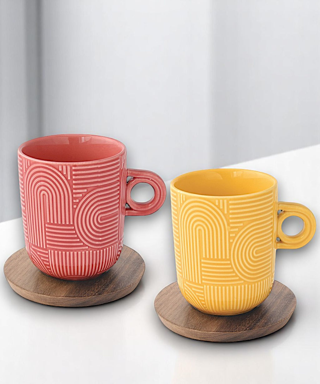 Набор кружек Радуга, красная, жёлтая, 0,35 л, 2 шт - Easy life фото 9