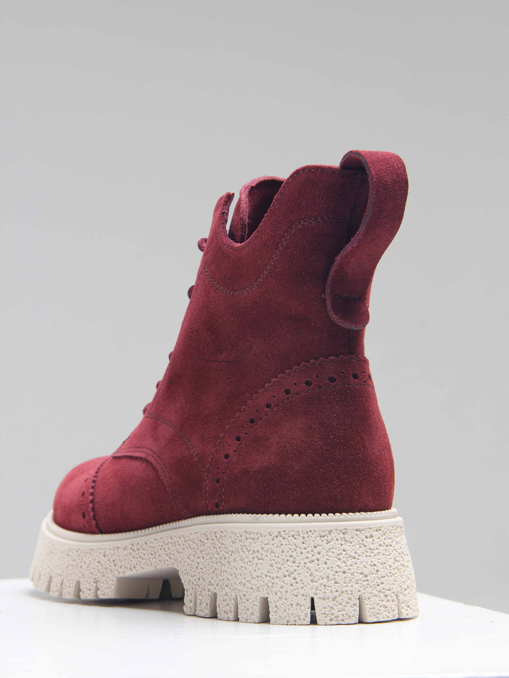 Ботинки 338.1541be. бордо замша/Байка