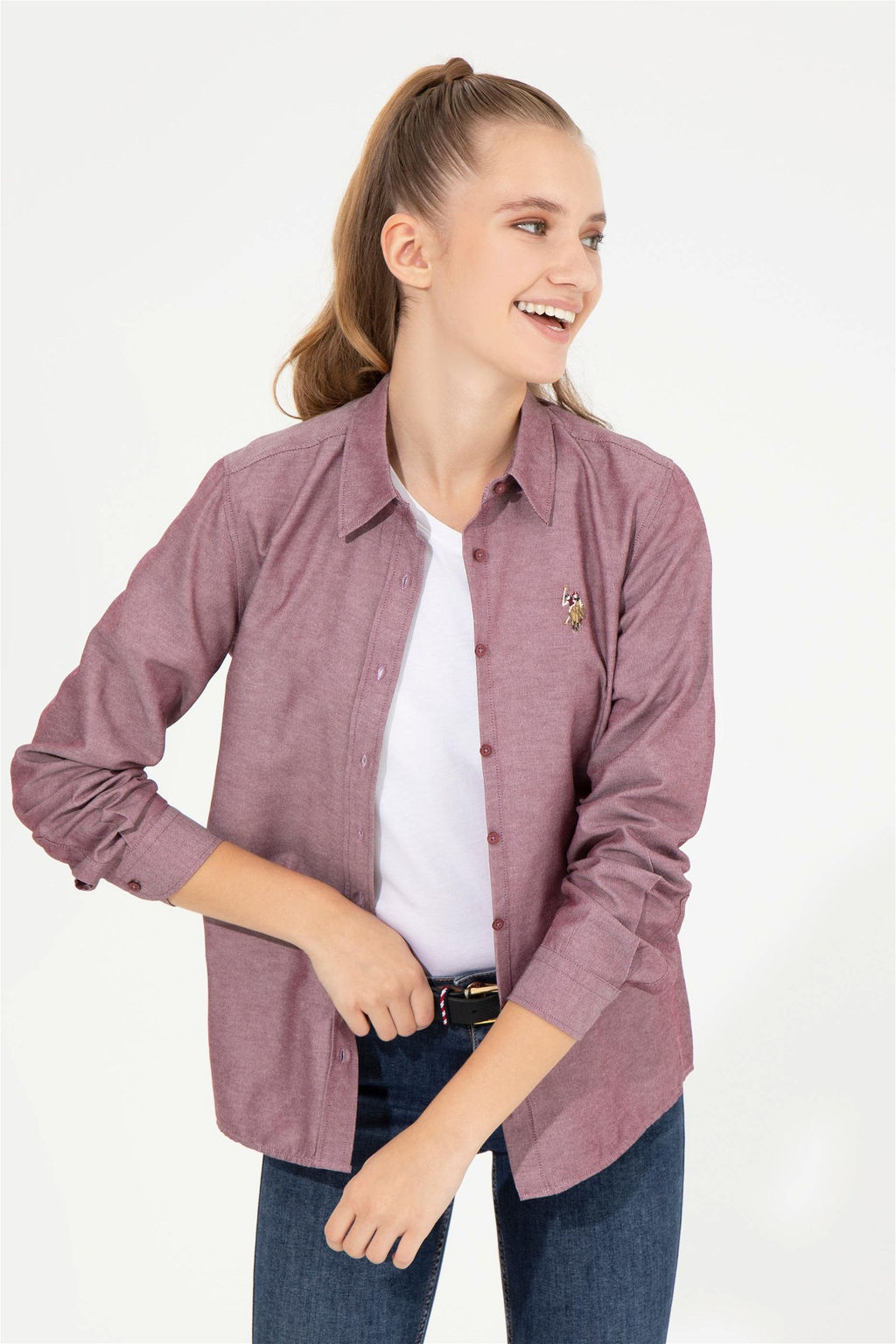 Женская рубашка Cherry с длинным рукавом Basic - U.s. polo assn фото 7