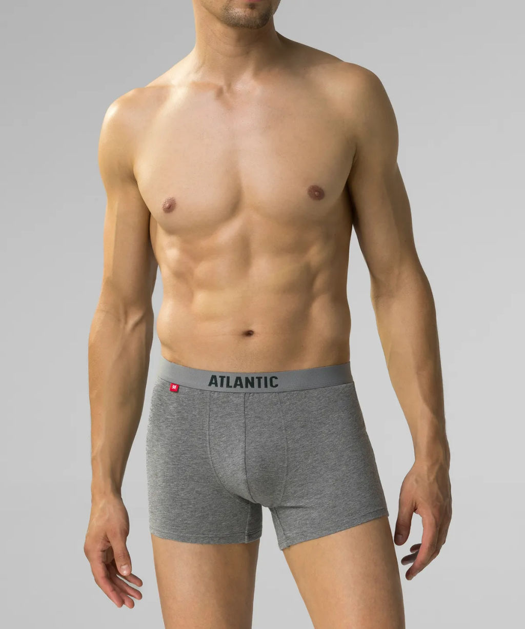 ATLANTIC 5SMH-004 Трусы шорты Solid - набор 5 шт. каберне + серый меланж + изумрудный + черный + темно-голубой  фото 2