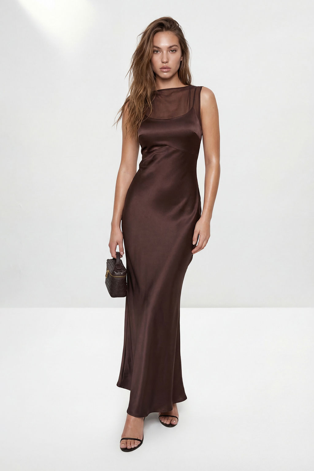 Kahverengi Duz Saten Maxi Abiye & Mezuniyet Elbisesi TPRSS26AE00168 - Trendyolmilla фото 3