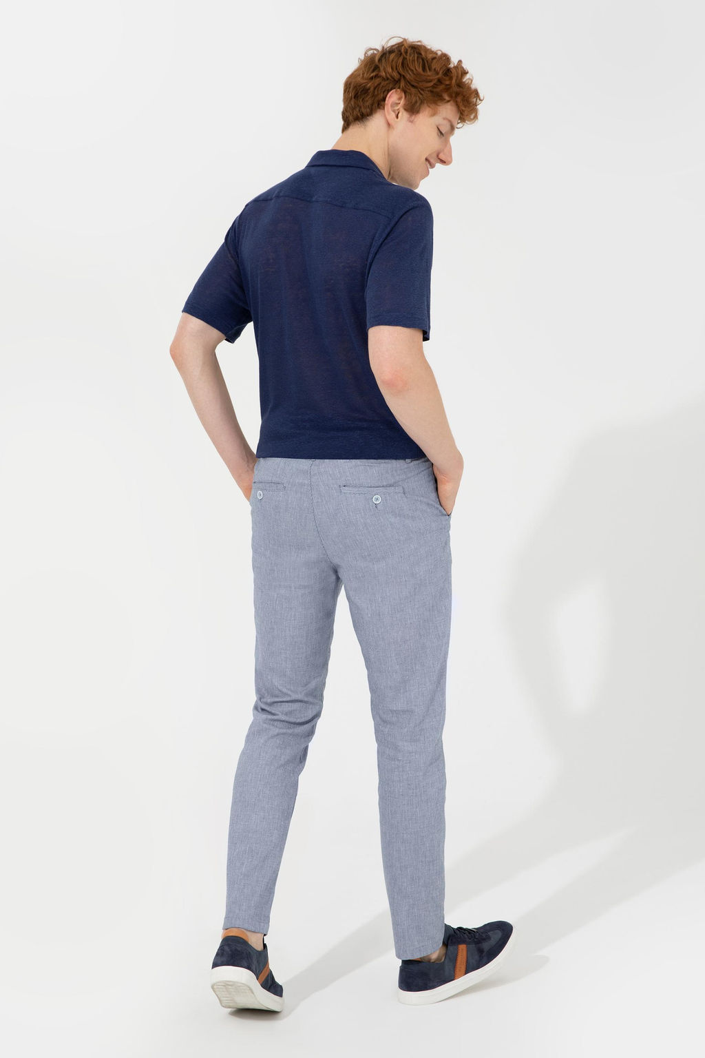 Erkek Carrot Fit Mavi Kanvas Pantolon