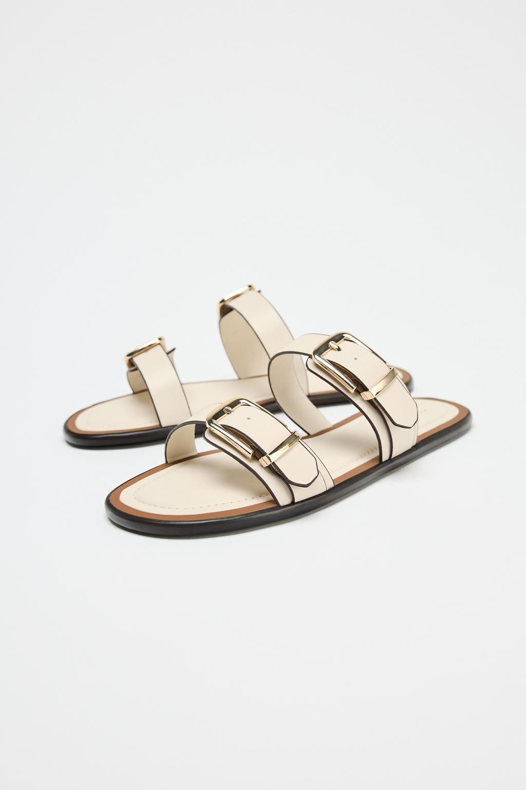 DOUBLE-STRAP BUCKLE SANDALS - Zara фото 3