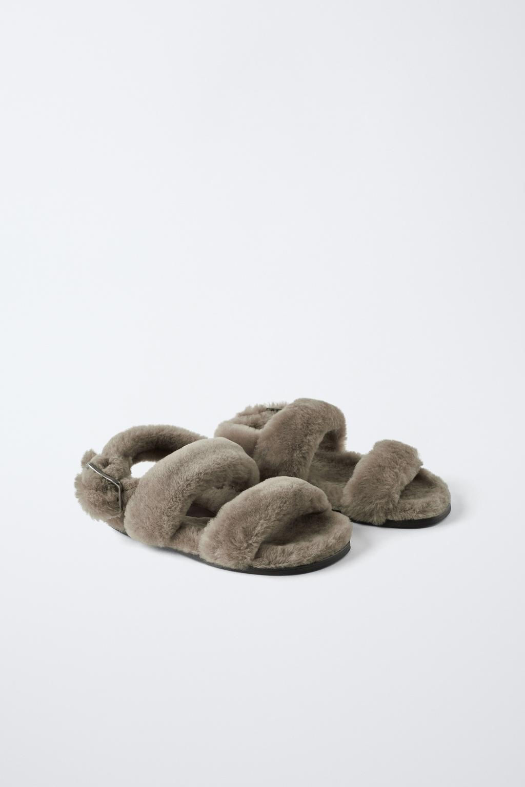 LIMITED EDITION SHEEPSKIN LEATHER SANDALS - Zara фото 3
