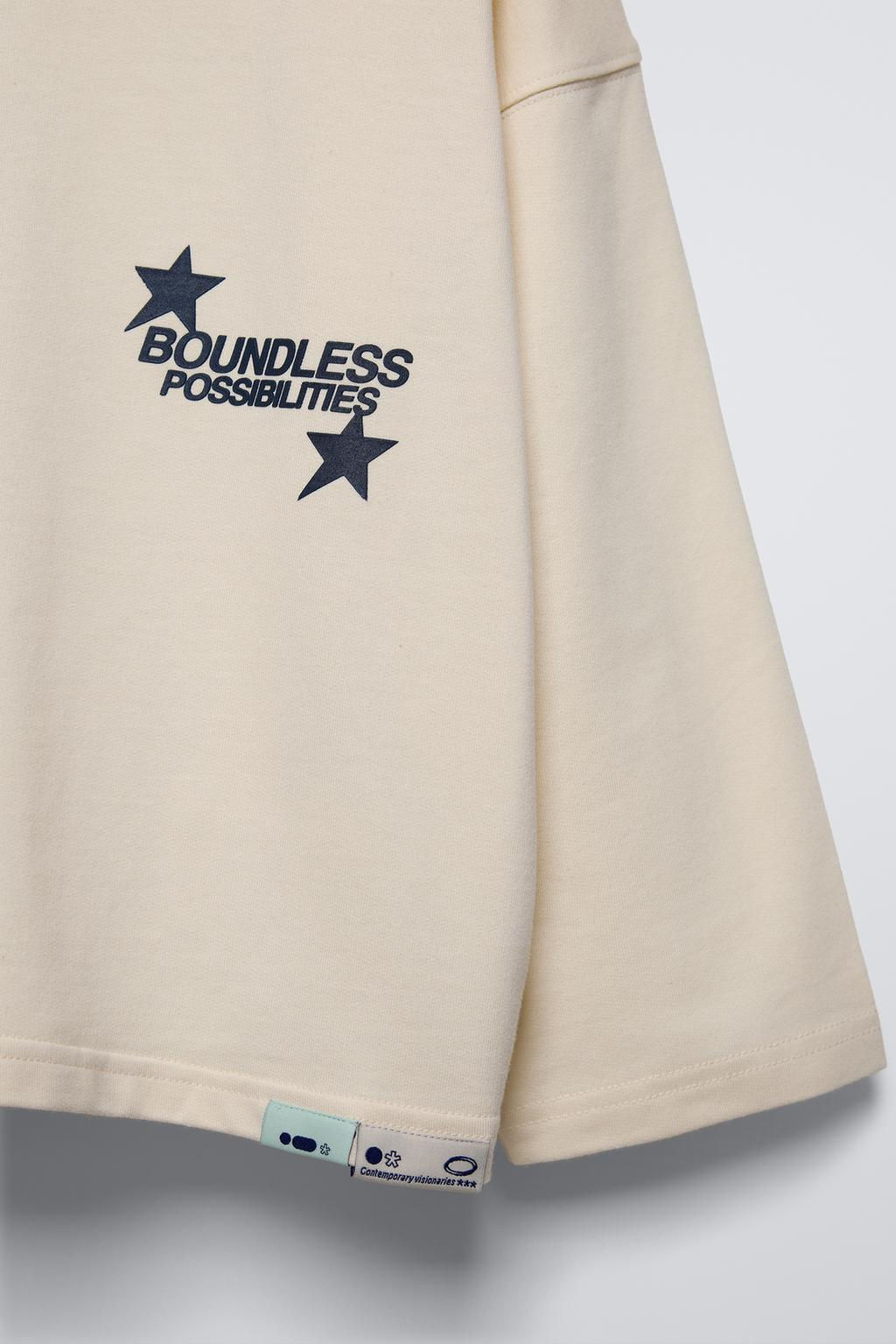 T-SHIRT WITH SLOGAN - Zara фото 3