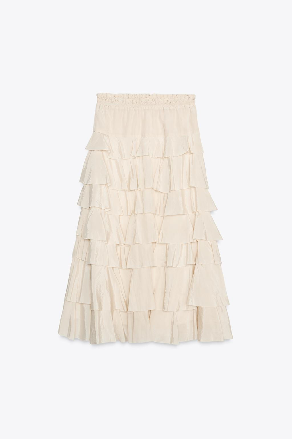 ZW COLLECTION MIDI SKIRT WITH RUFFLES - Zara фото 7