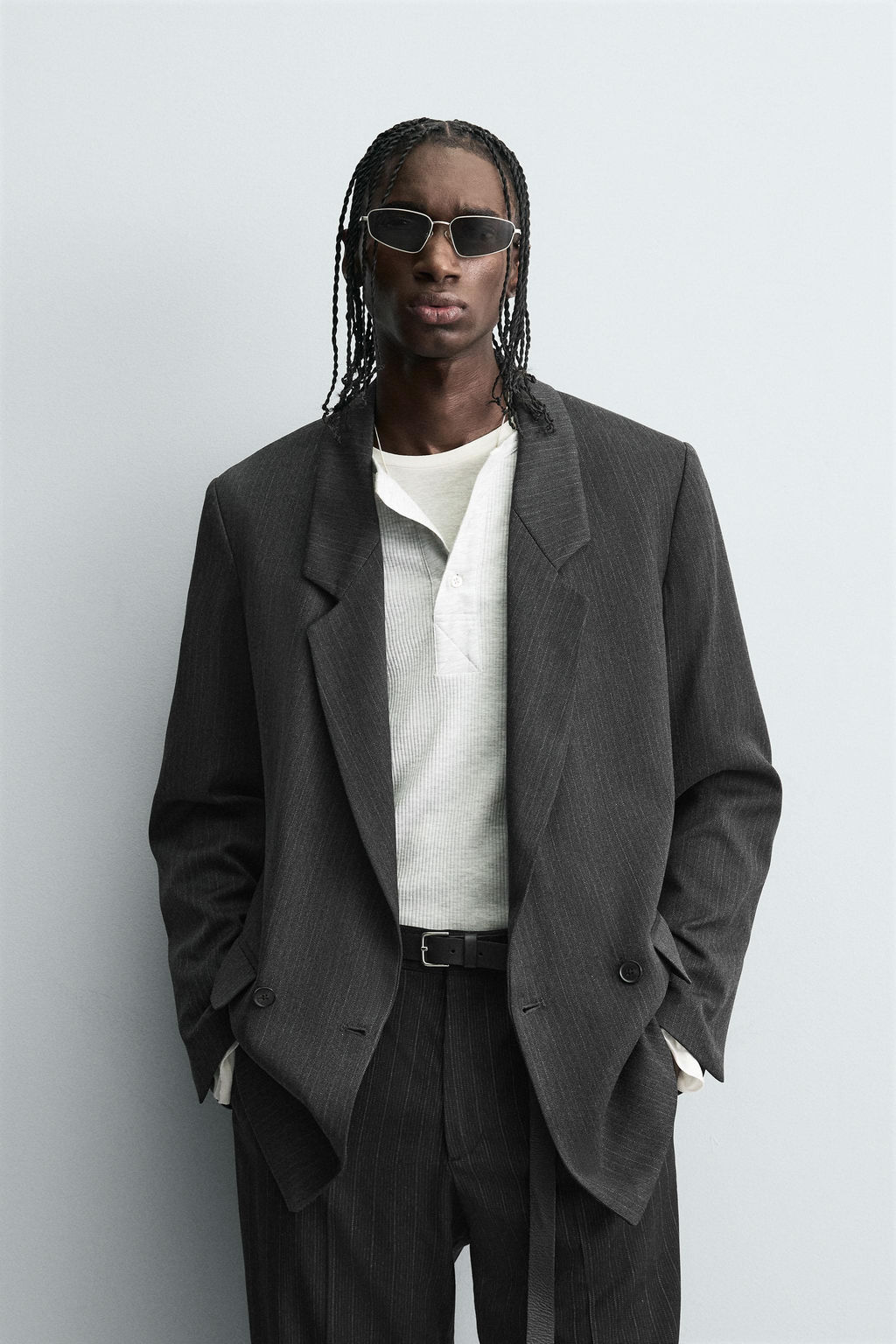 STRIPED DOUBLE-BREASTED BLAZER - Zara фото 2