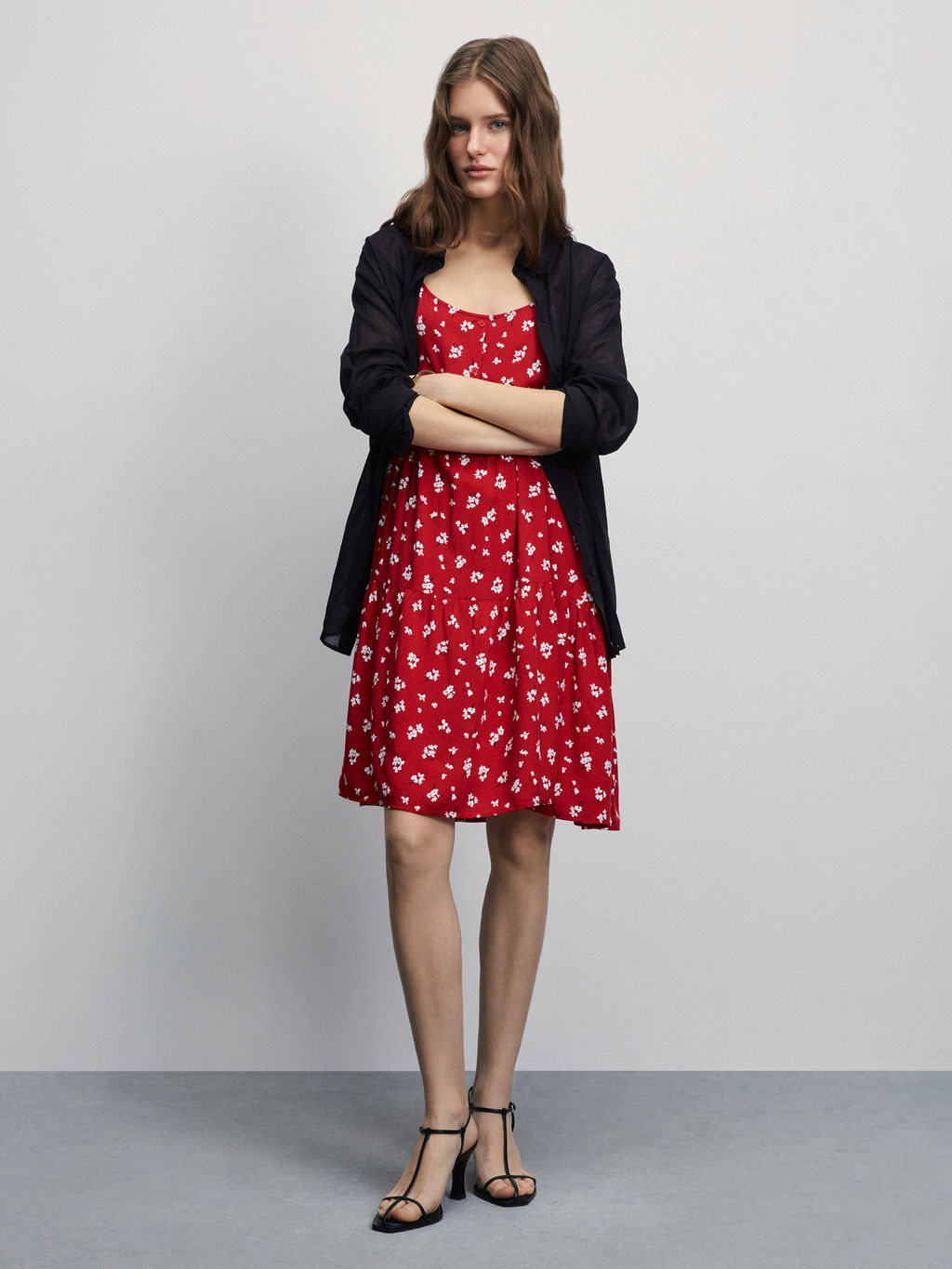 Сарафан мини с цветочным принтом / Zarina  фото 7