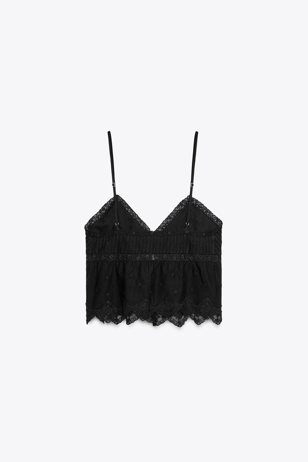 EMBROIDERED STRAPPY TOP - Zara фото 13