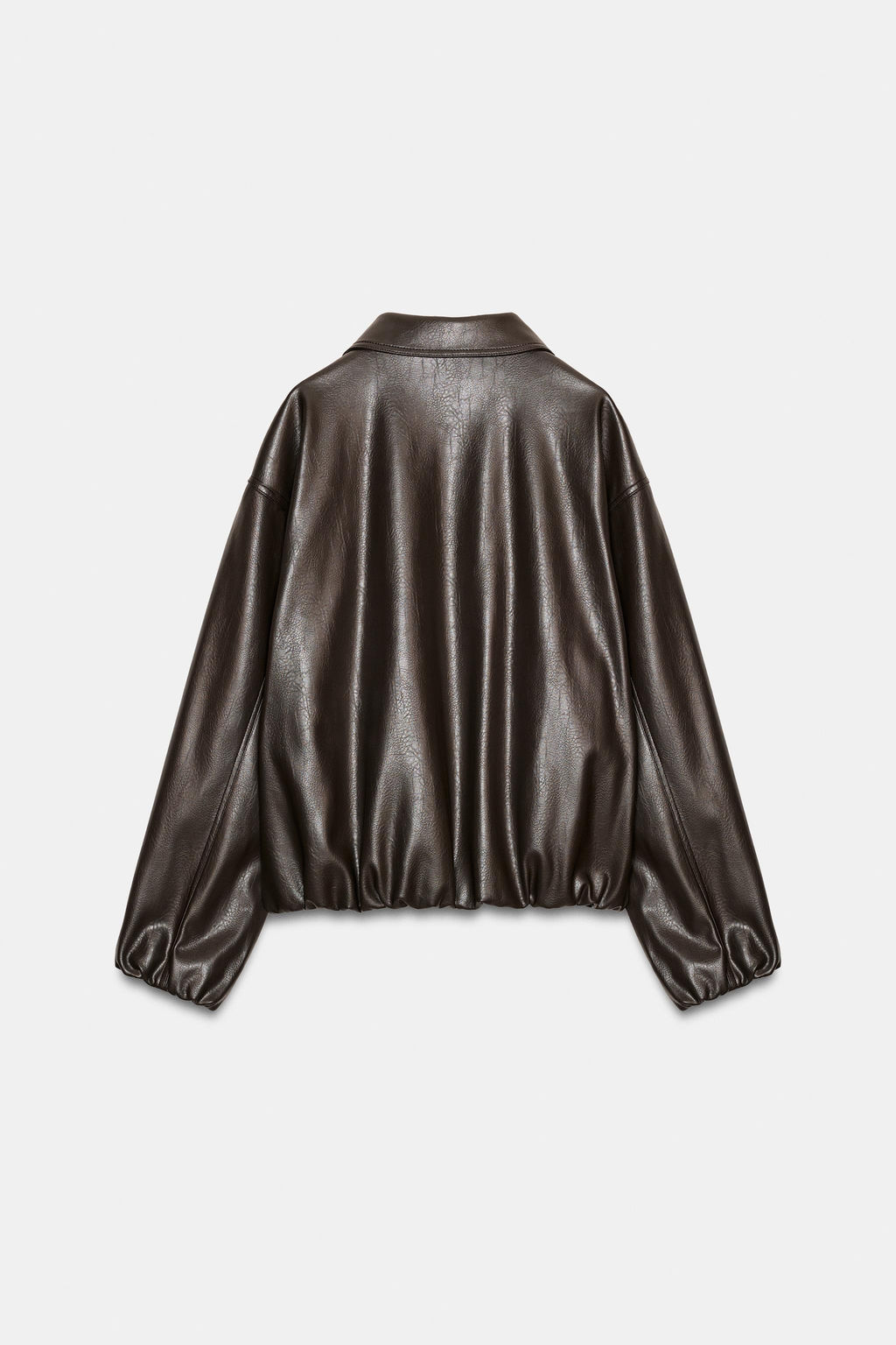 LEATHER EFFECT JACKET WITH ELASTICATED DETAILS - Zara фото 6