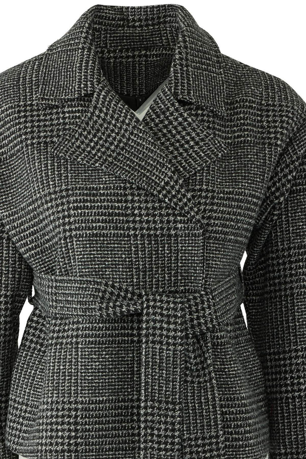 Koyu Gri Ekose Desenli Regular Kal?p Kusakl? Kase Ince Ceket Mont TWOAW26MO00134 - Trendyolmilla фото 7