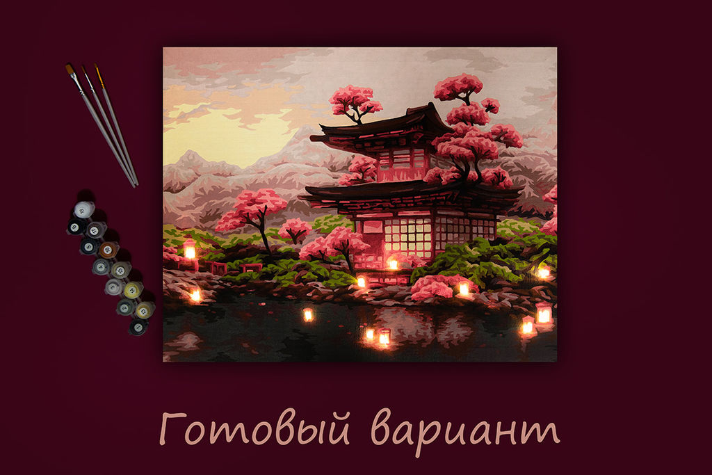 ФРЕЯ PNB/PLDD-182 Набор для раскрашивания по номерам ( со светодиодами ) 50 х 40 см День цветения сакуры