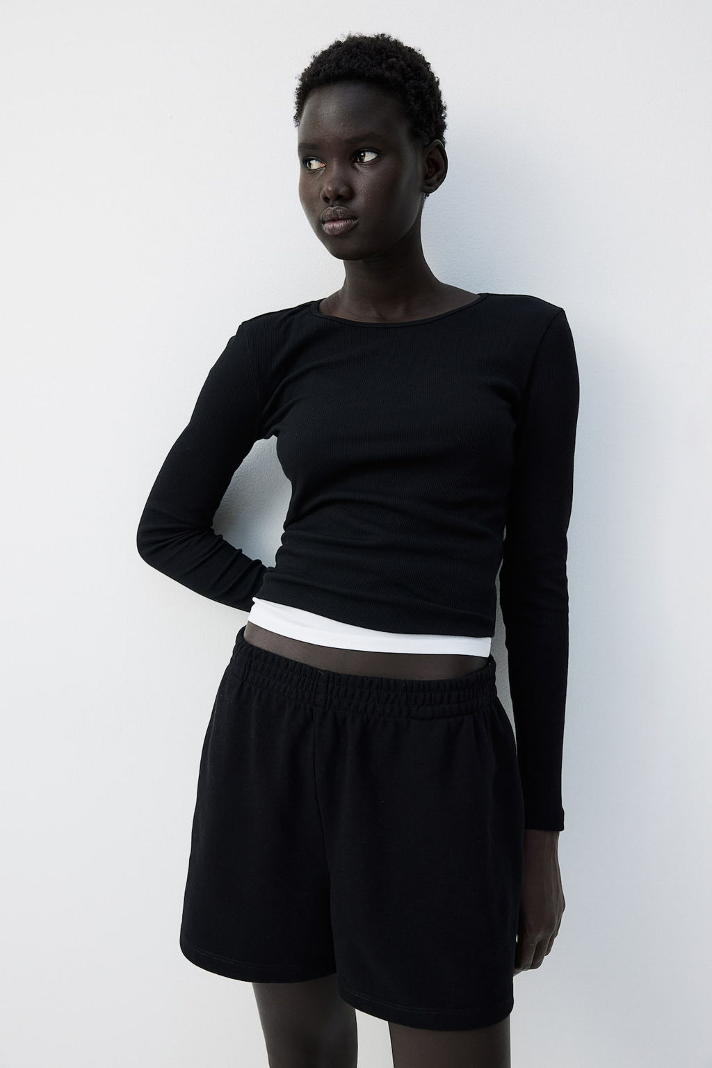 Camiseta en punto de canale - H&m фото 3