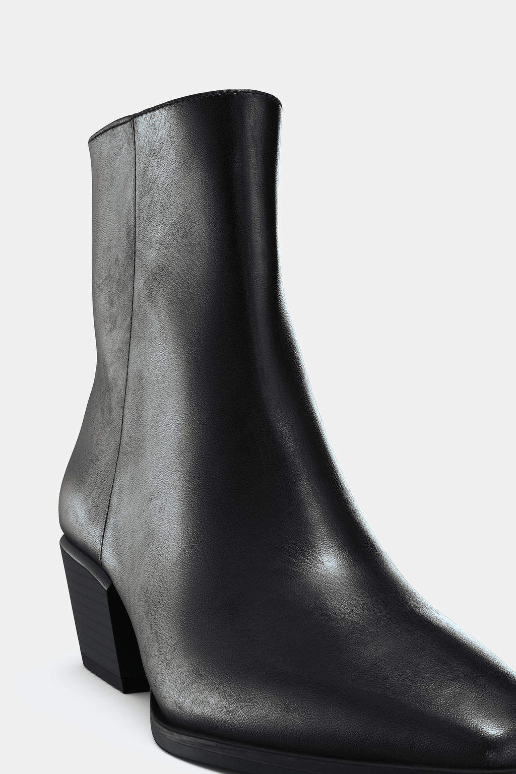 WIDE LEATHER ANKLE BOOTS - Zara фото 7