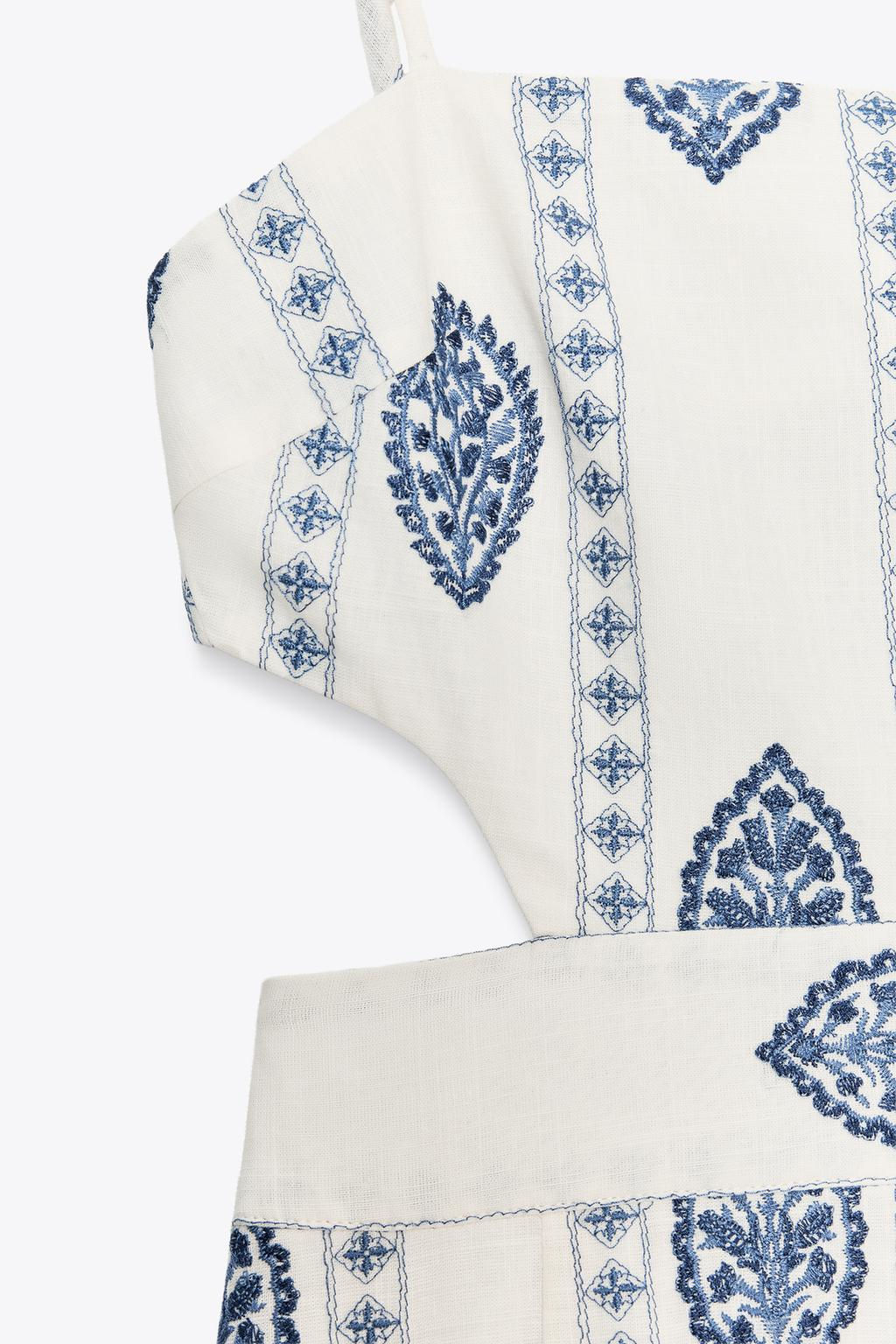 MIDI DRESS WITH CUT-OUT EMBROIDERY - Zara фото 10