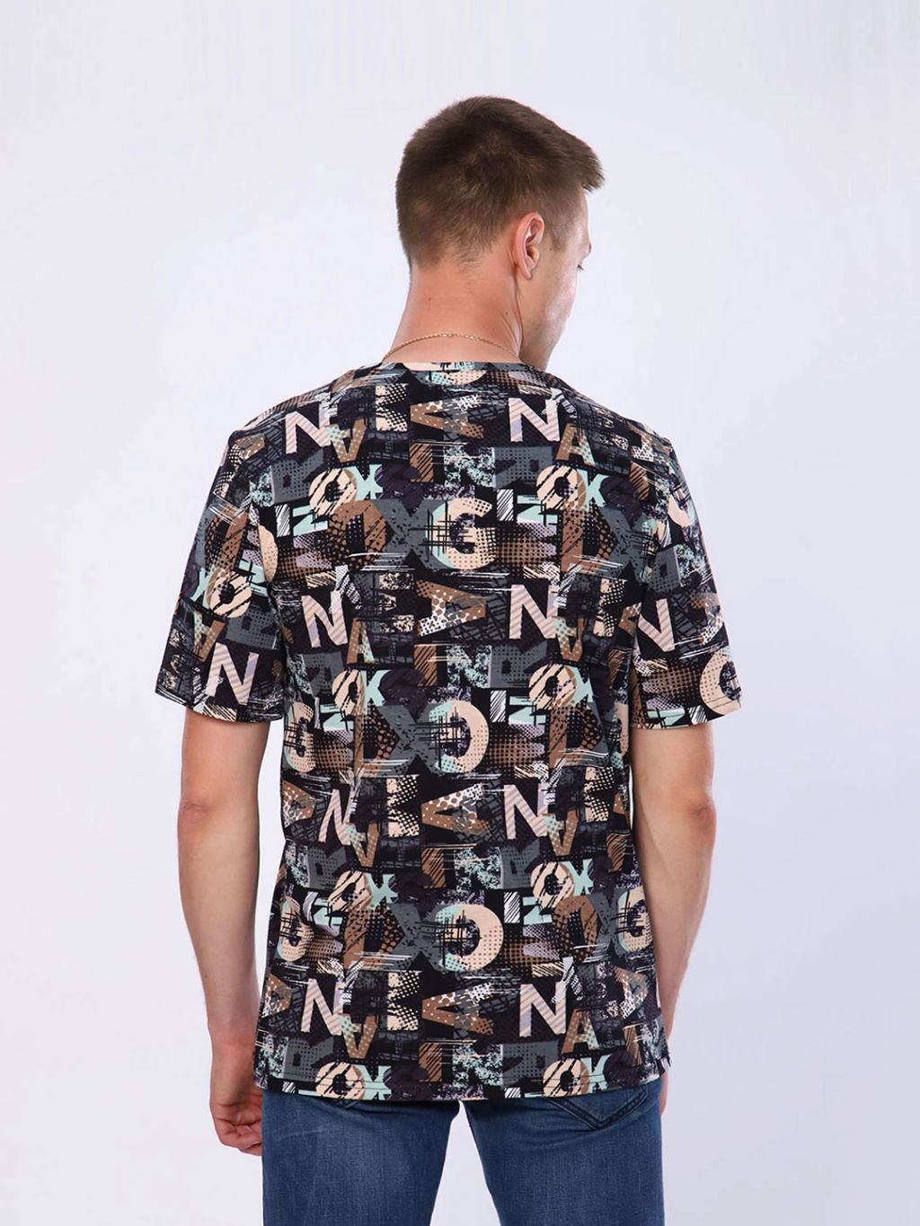 Футболка мужская, цвет зеленый коричневый