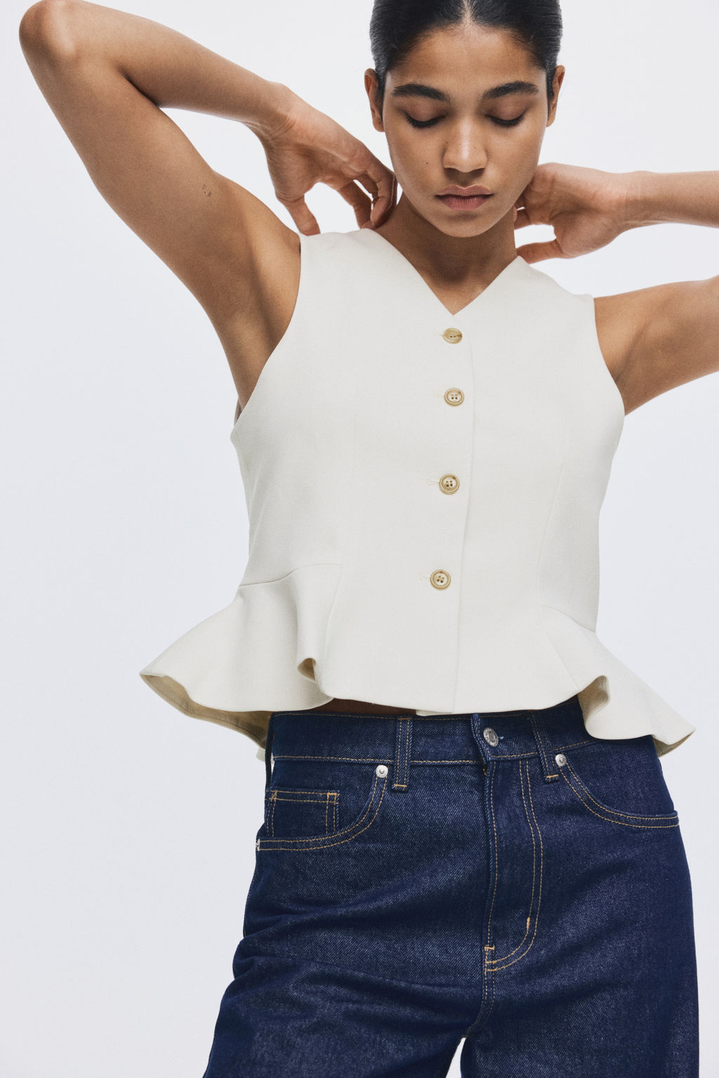 Chaleco con escote de pico y peplum - H&m фото 4