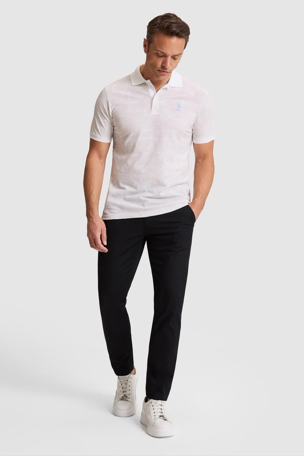 Erkek A__k Gri Regular Fit Polo Yaka Ti__rt - U.s. polo assn фото 4