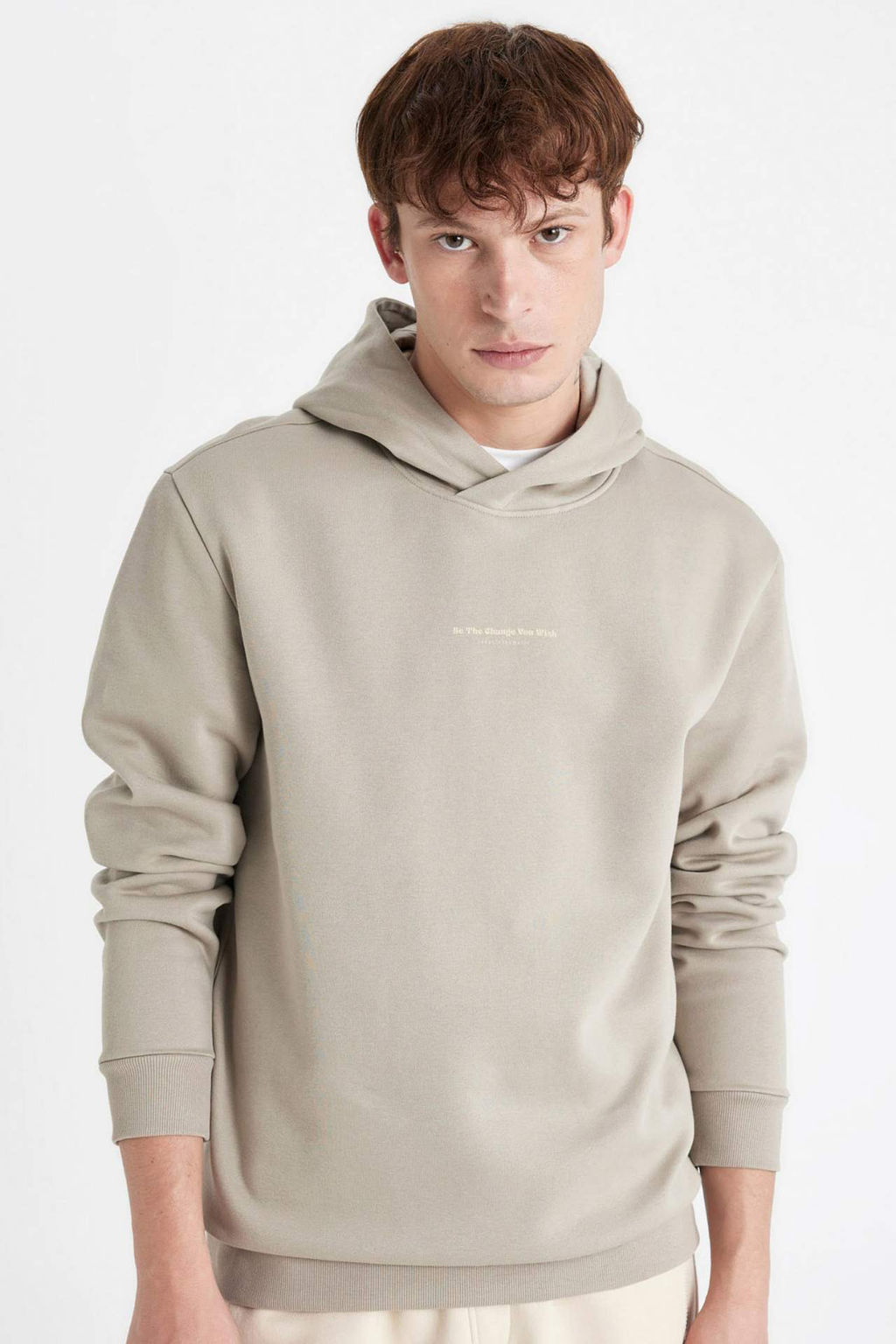 Regular Fit Kapusonlu Yaz? Bask?l? Sweatshirt - Defacto фото 4
