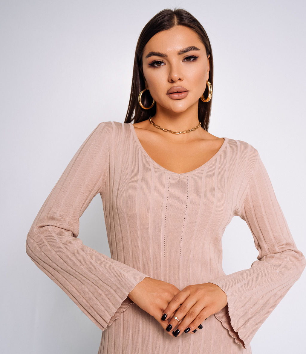 Платье #КТ2847, бежевый