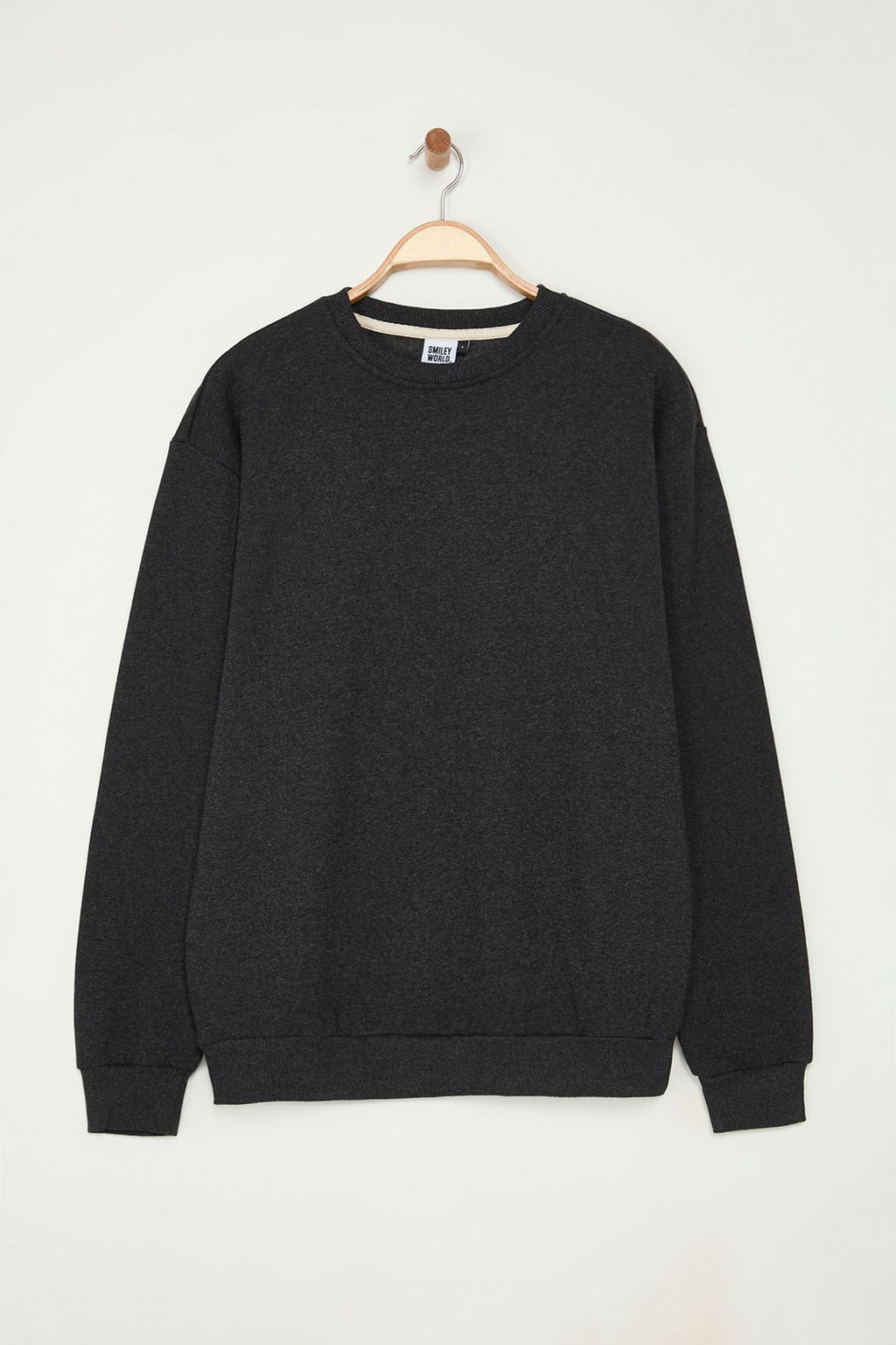 TRENDYOL MAN Un?sex Antrasit Oversize/Genis Kesim Smiley Orijinal Lisansl? S?rt Bask?l? Sweatshirt TMNAW25SW00132 - Trendyolmilla фото 7