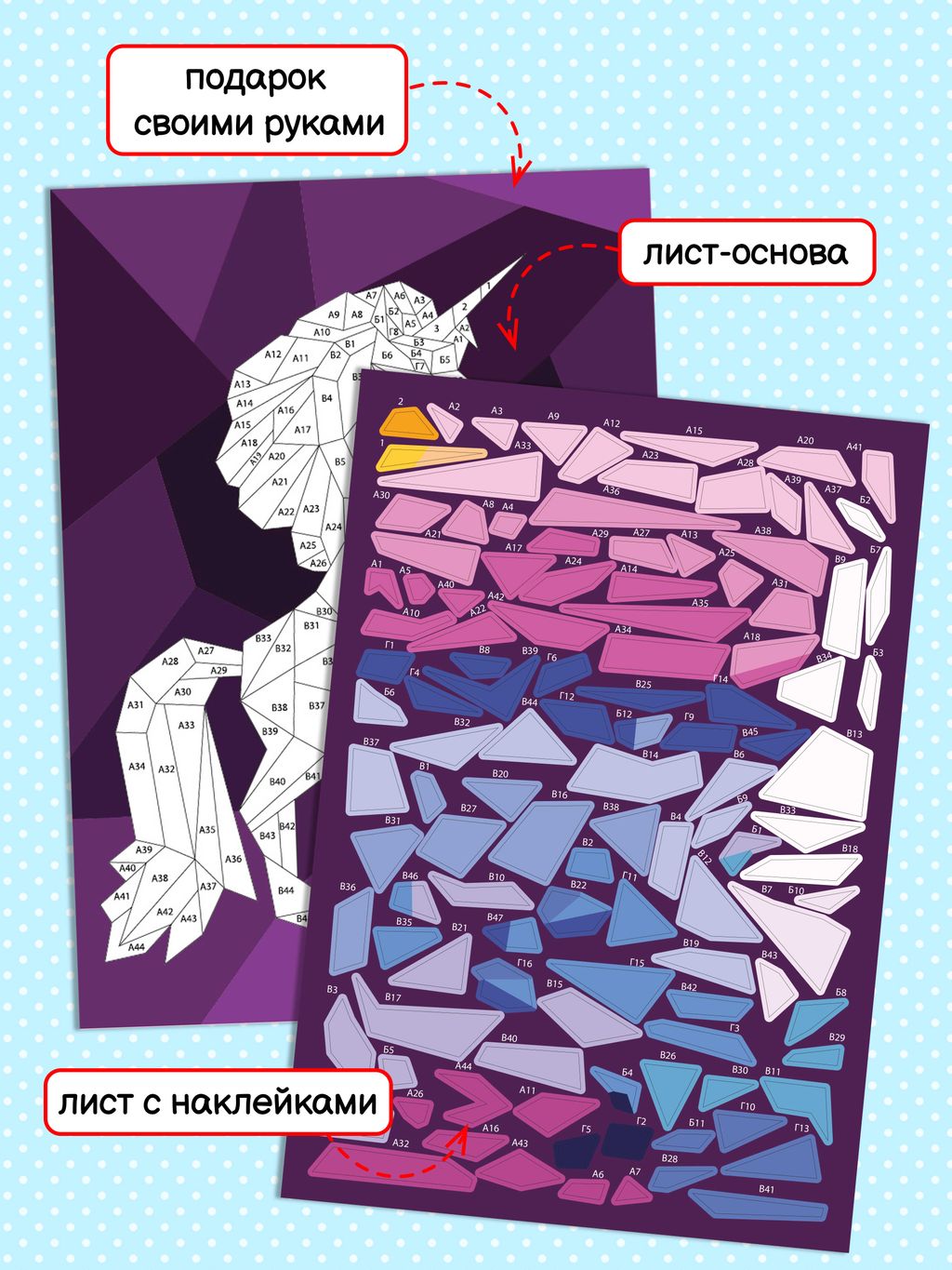 Развивающий набор для детей. Серия 3Д картина стикерами арт. 56906 ЕДИНОРОГ - Феникс+ фото 3