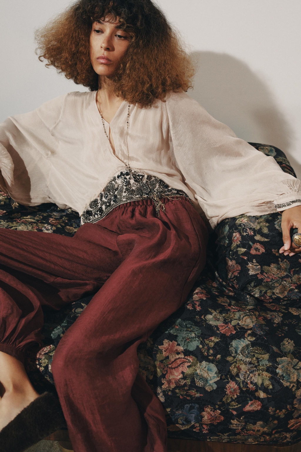 ZW COLLECTION BEADED SASH BLOUSE