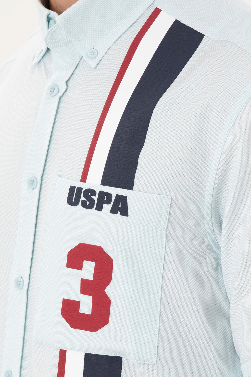 Мужская голубая рубашка с длинным рукавом - U.s. polo assn фото 7