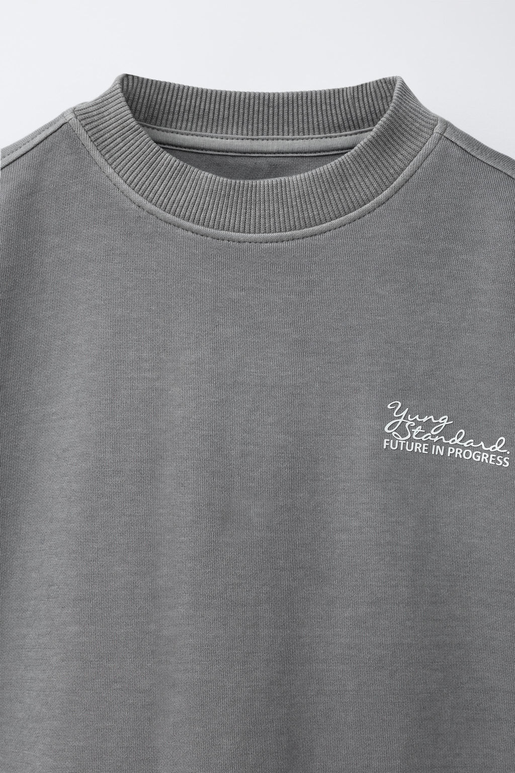 CAMISETA INTERLOCK GARMENT DYE / Gris - Zara фото 3