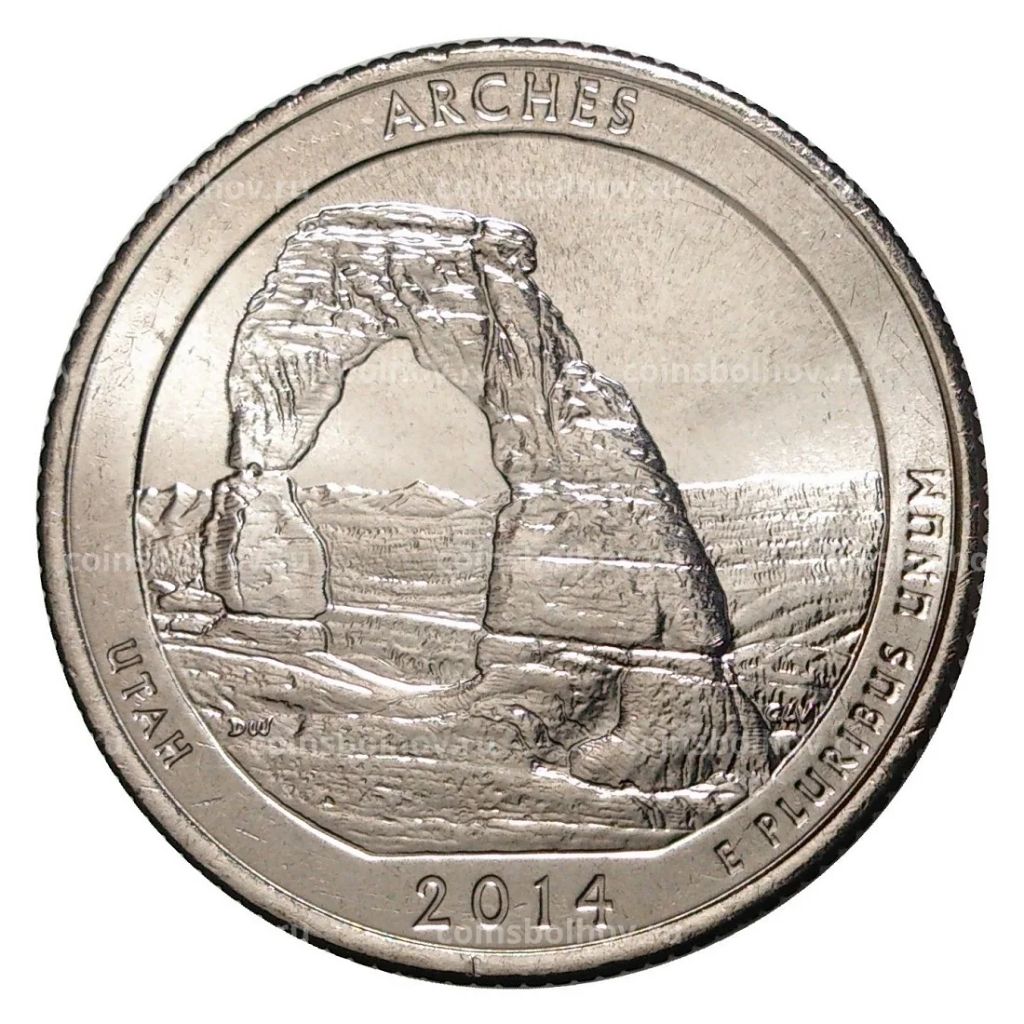 25 центов 2014 года №23 Национальный парк Арки D