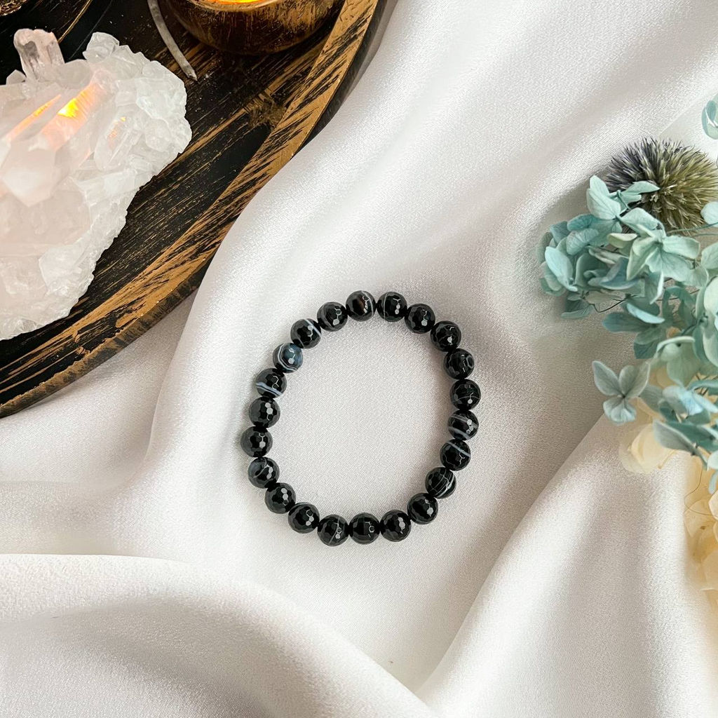 Браслет из полосатого Агата 17 см - Радуга самоцветов фото 3