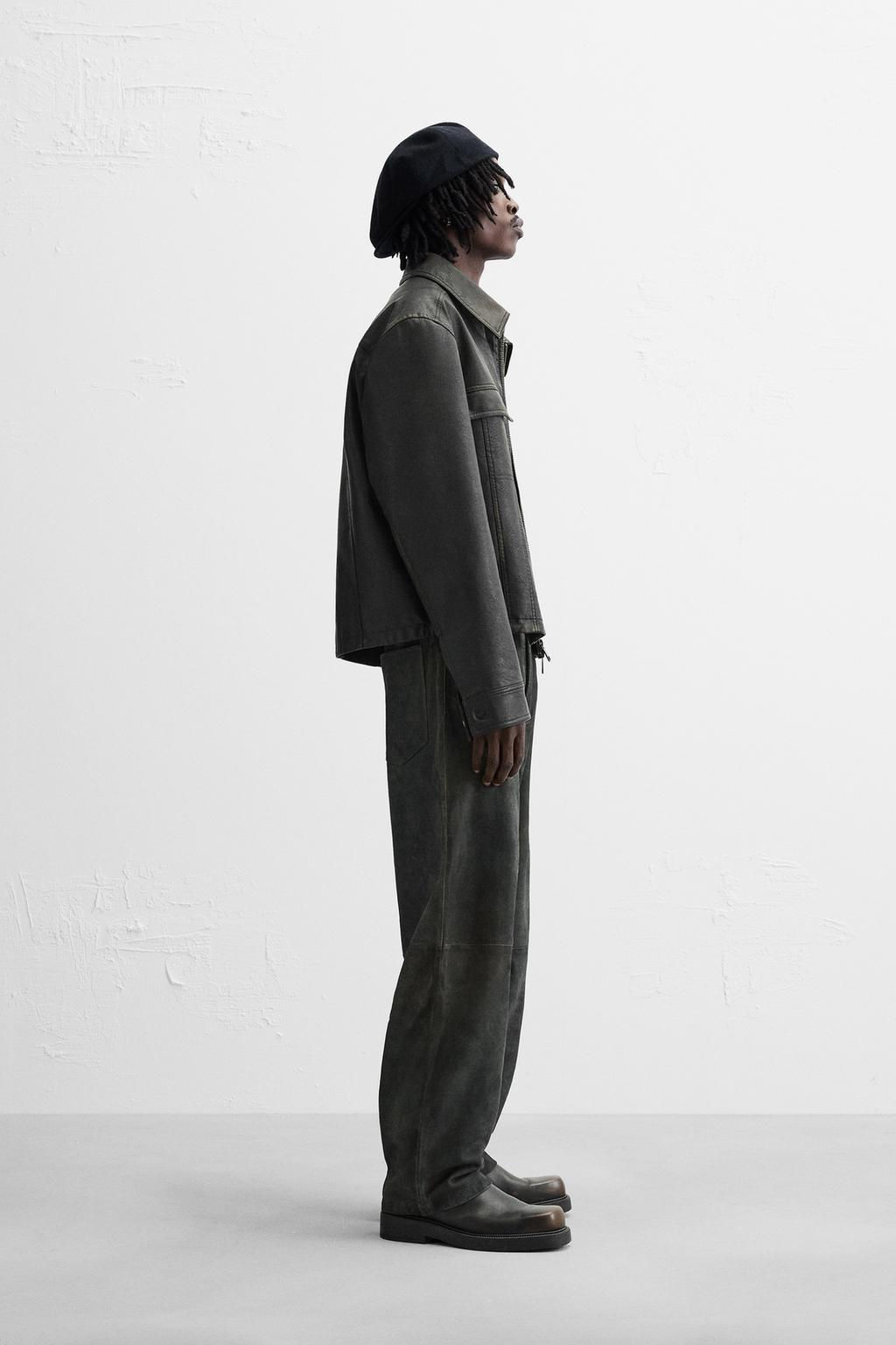 VINTAGE LEATHER TROUSERS - Zara фото 4