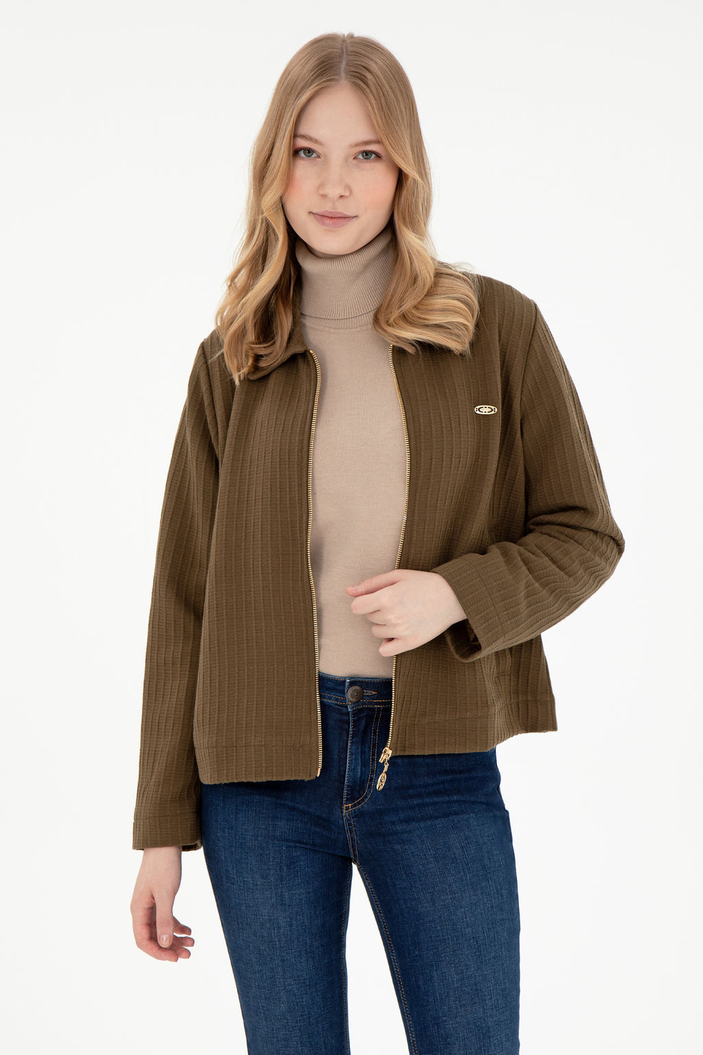 Женский свитшот цвета хаки Неожиданная скидка в корзине - U.s. polo assn фото 8