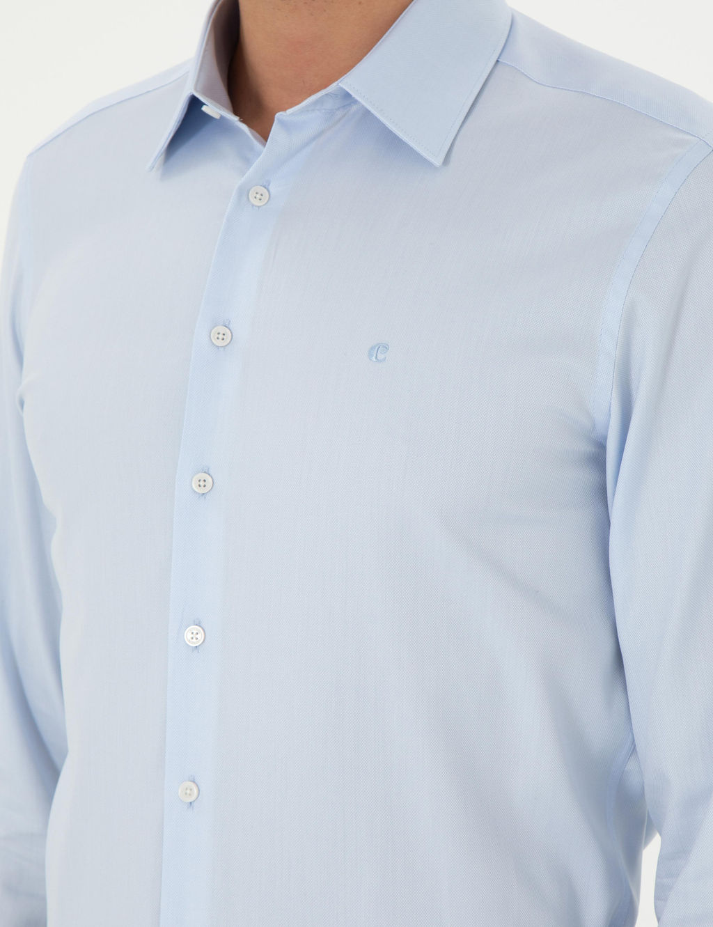 Голубая зауженная рубашка с длинным рукавом - Cacharel фото 7