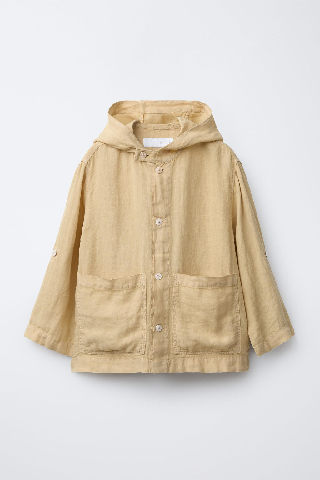 SOBRECAMISA CAPUCHA 100% LINO / Mostaza