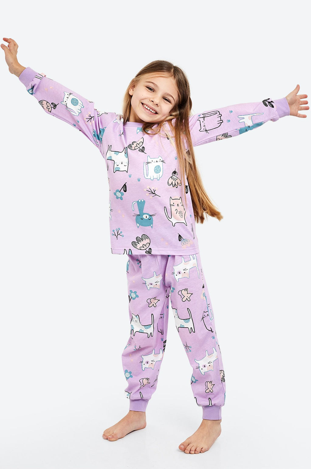 Хлопковая пижама для девочки Happyfox