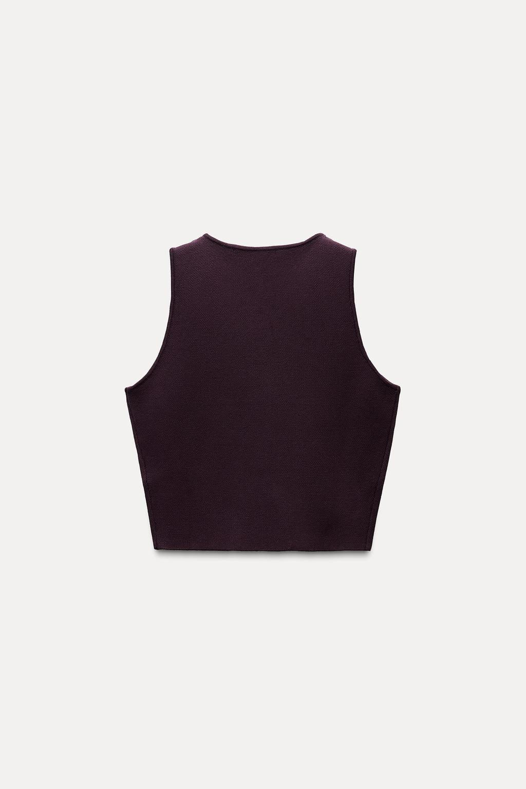 BUTTONED KNIT VEST TOP - Zara фото 31