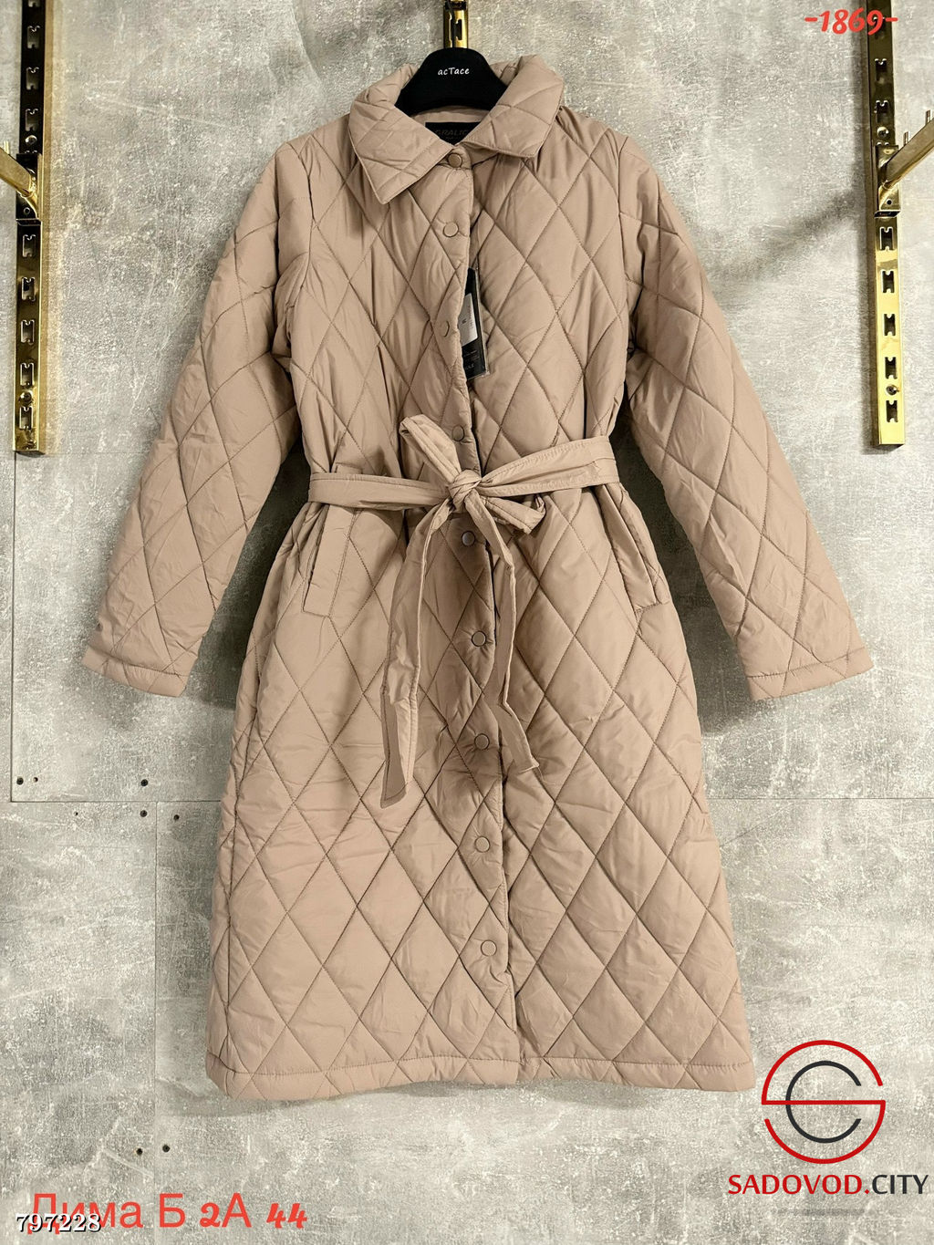 Пальто стеганое с поясом - Bruno фото 4