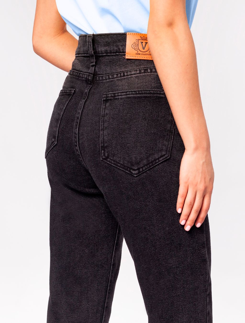 Джинсы mom-fit из денима с эластаном - Vilatte фото 4