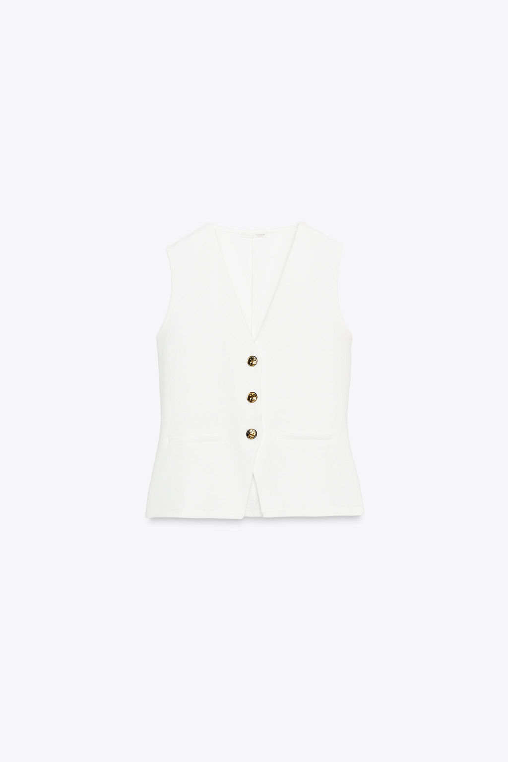 BUTTONED TWILL WAISTCOAT - Zara фото 4