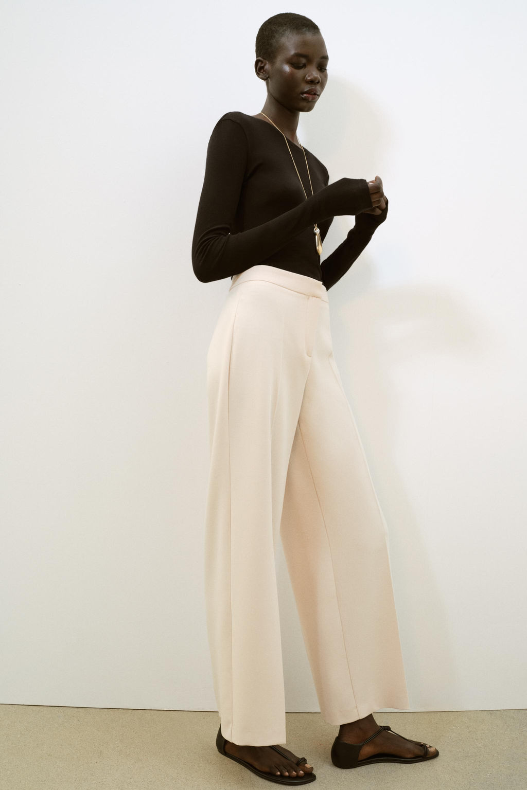 STRAIGHT-LEG HIGH-WAIST TROUSERS - Zara фото 12